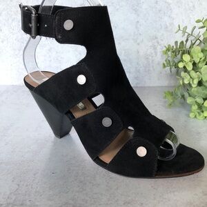 Audrey Brooke Katy Black Suede Leather Heels 7.5 M